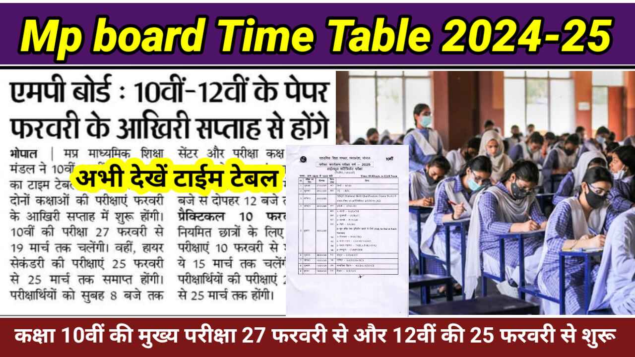 Time table 2025 mp board